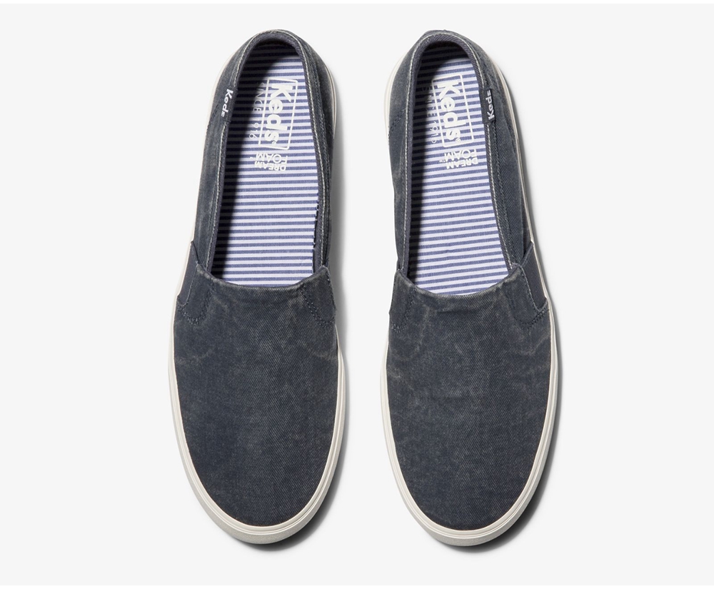 Slip On Γυναικεια - Keds Clipper Washed Solids - Σκουρο Μπλε - OYKAZ1529